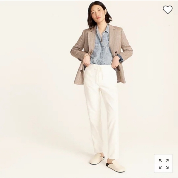 J.CREW TIE WAIST CAMP PANT IN IVORY, SZ MEDIUM - Picture 1 of 16